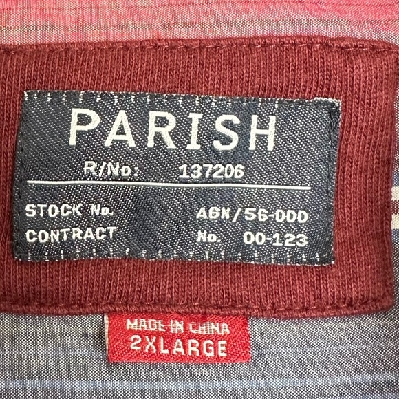 Parish Nation Long Sleeve American Nation Embroidered Polo Shirt Size 2XL - Picture 4 of 4